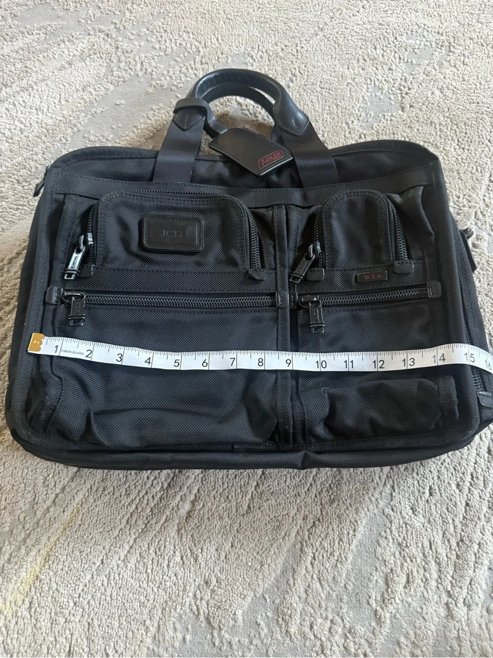 Tumi Alpha 2 T Pass Briefcase 26145DH Black Ballistic Nylon Bag Laptop Sleeve